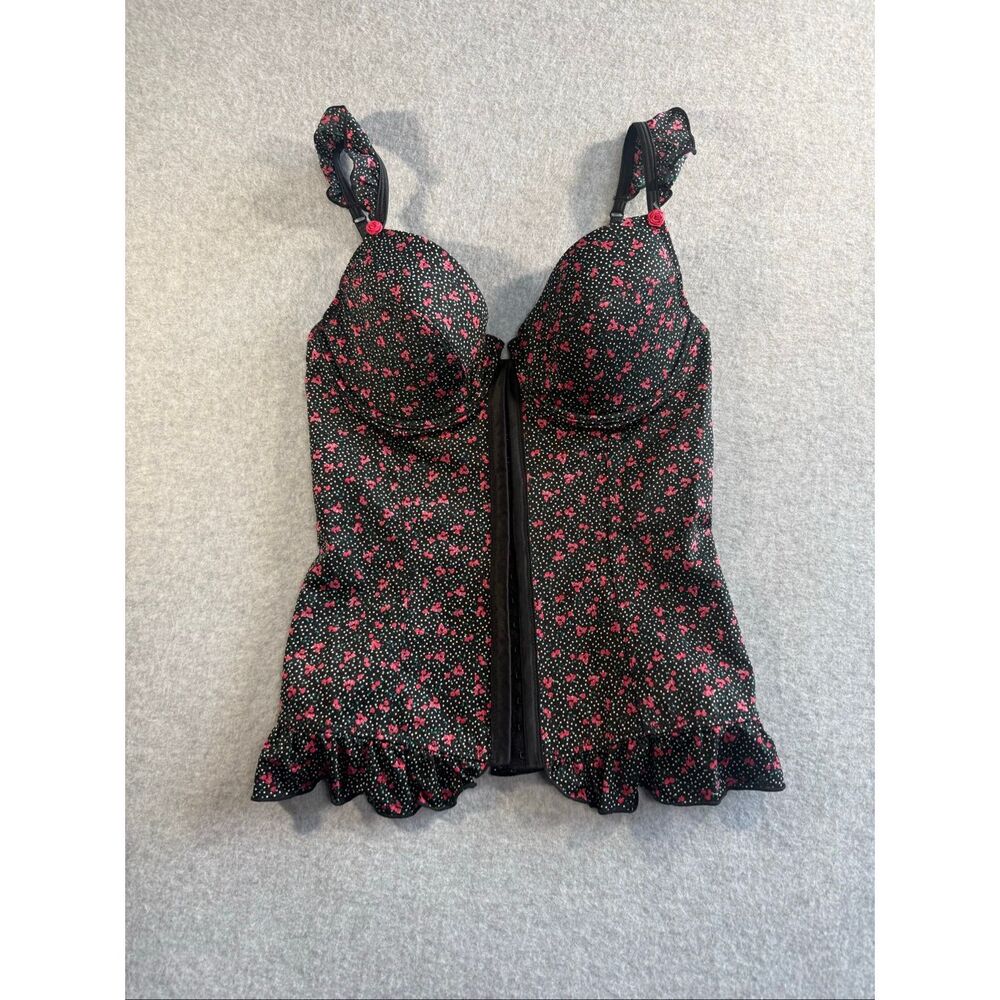Kardashian Kollection floral polka dot bustier 36C